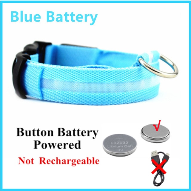 Collar para perro ajustable con luz LED