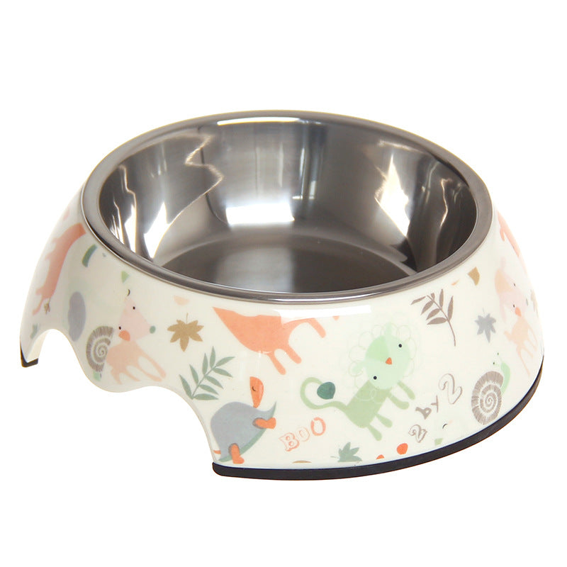Comedero doble de acero inoxidable antideslizante para mascotas